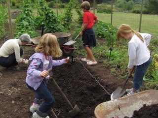 kids in garden