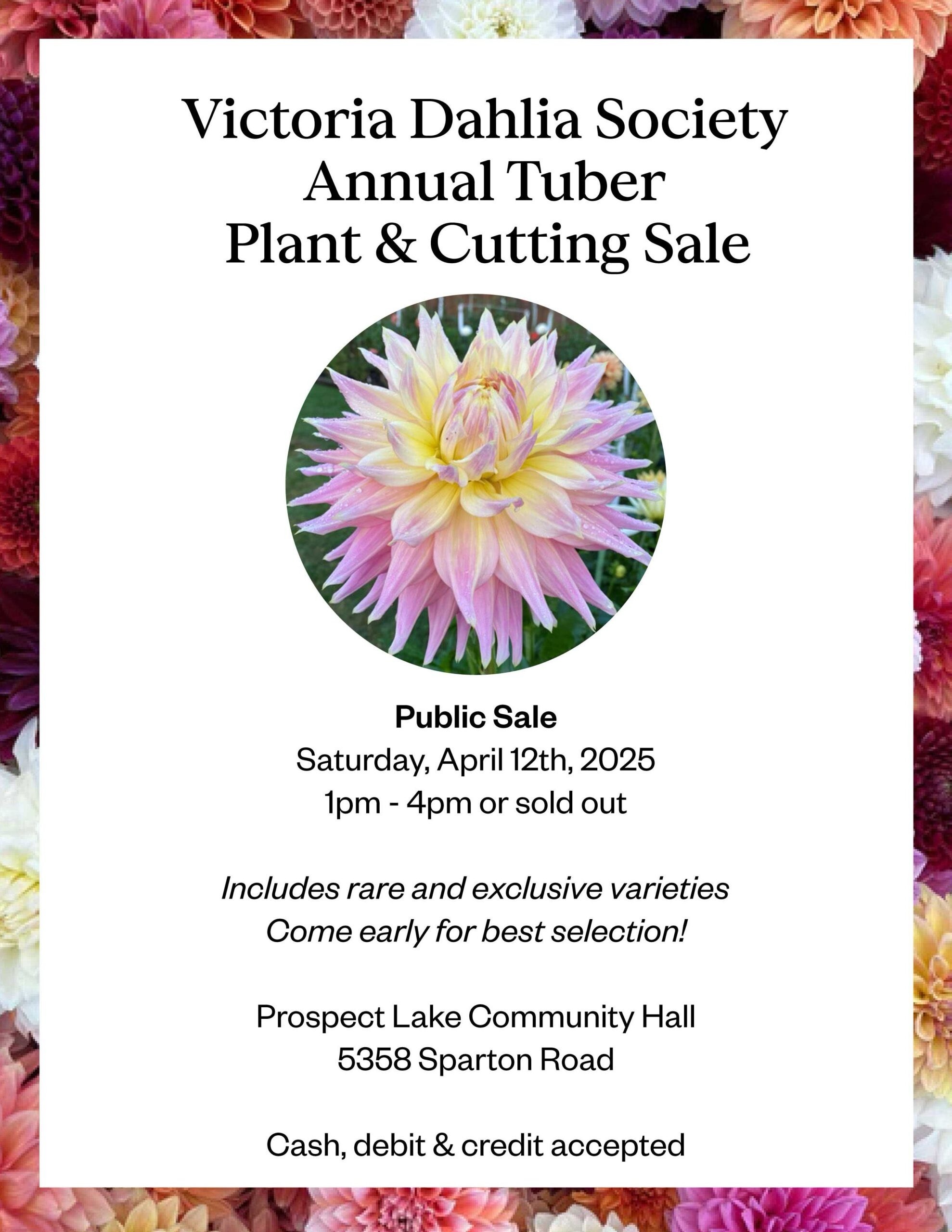 Victoria Dahlia Society Annual Tuber, Plant and Cutting Sale